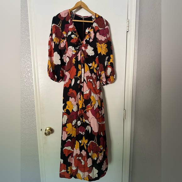 Maeve by Anthropologie Deep-V Ruched Midi Dress - Picture 6 of 9